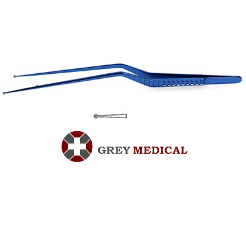 Titanium Bayonet-Style Ring Tip Micro Forceps - Tips Impregnated With Fine Tungsten Carbide Dust
